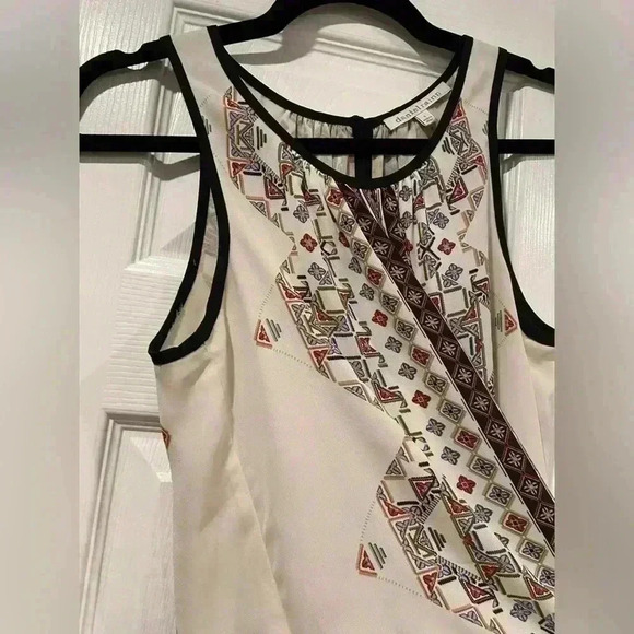 Daniel Rainn Flowy Layered Earth Tone Aztec Print Sleeveles Blouse Button Size S - Picture 6 of 14
